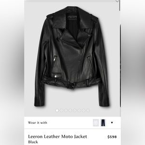 Universal Standard Leeron Leather Moto Jacket
Black